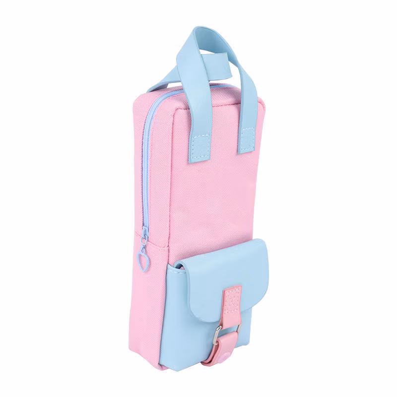 New Fashion Pencil Case with Ribbon Handle Large Capacity Colorful Pencil Bag