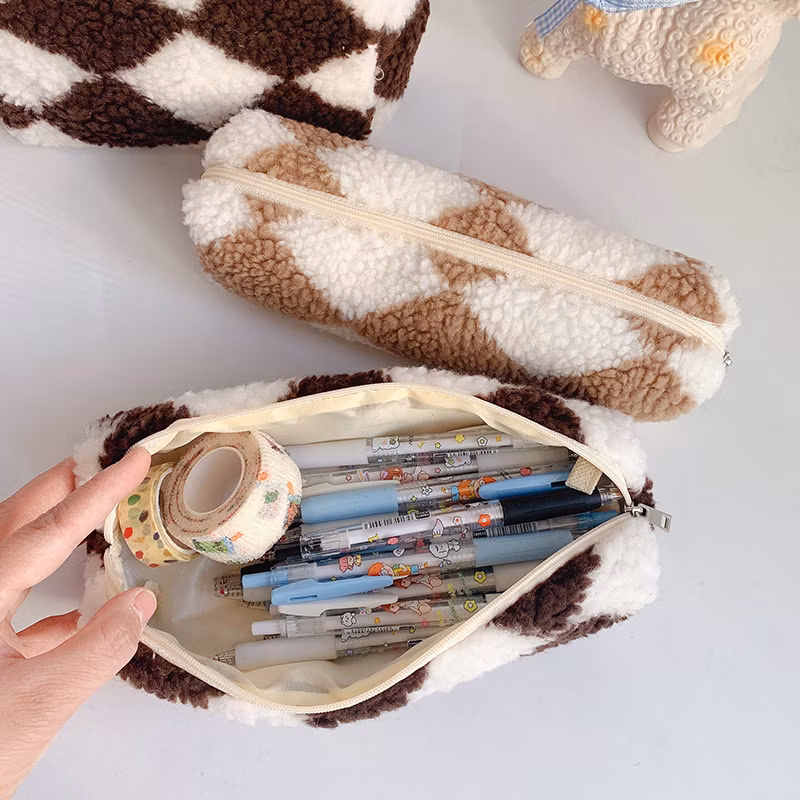 Promotional Flannel Zipper Originality Animal Pencil Bag Pencil Case for School & Office