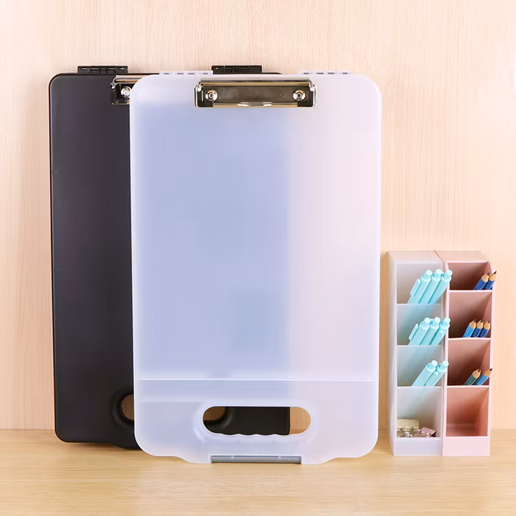 Paper Folder Document Organizer Plastic Clip Box A4 File Case with Handle