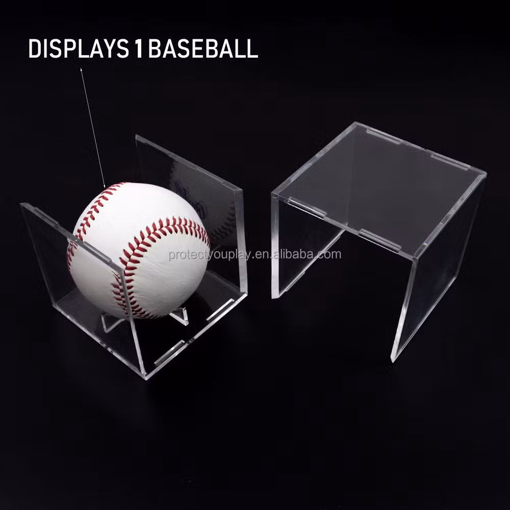 Baseball Bat Case with Blue Rubber Hexagon End Caps and Clear Tube