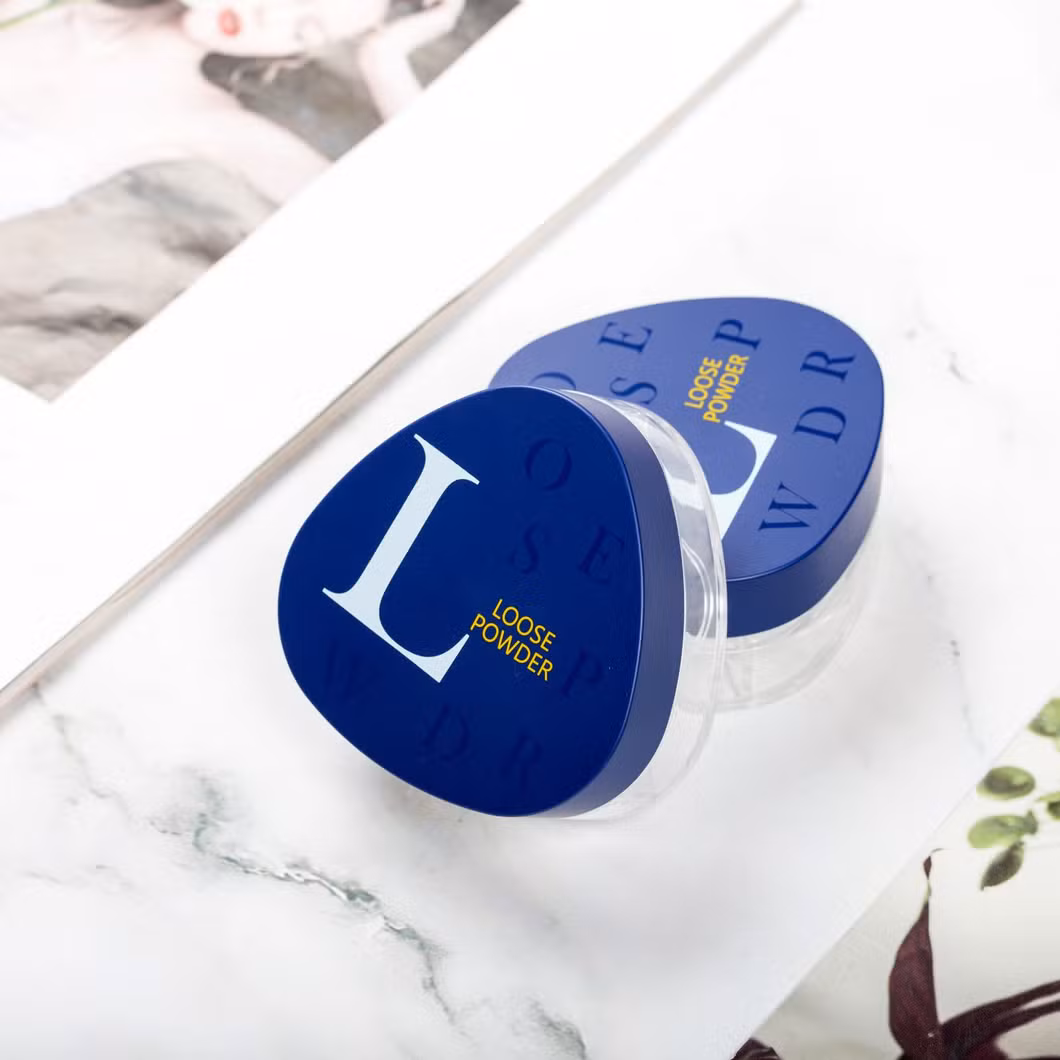 Factory Direct Triangular Blue Custom Logo Empty Loose Powder Case