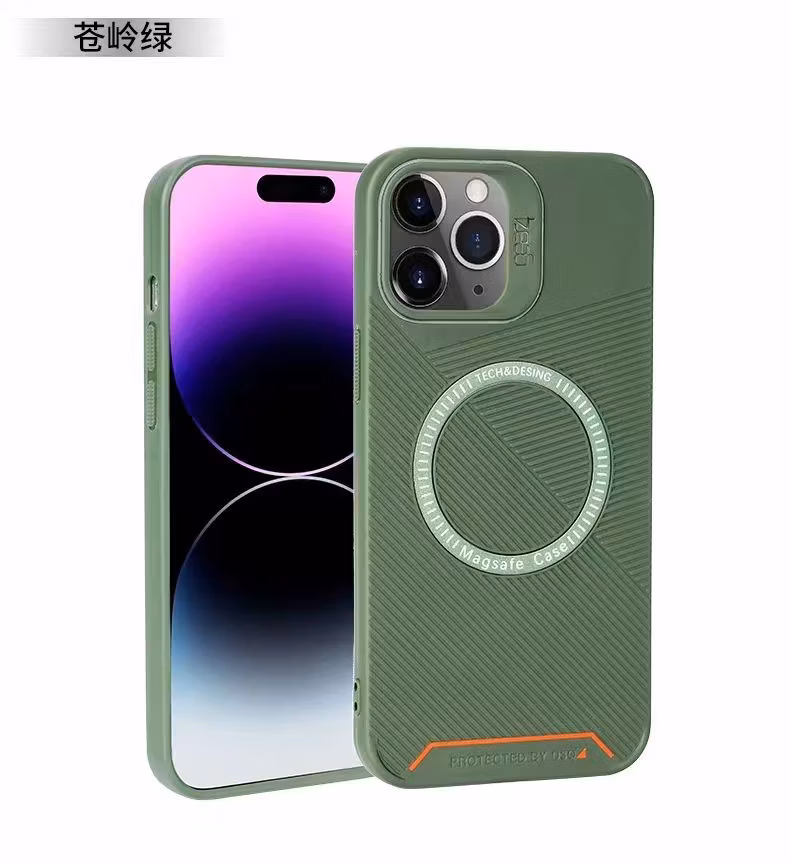 2023 High-End Soft TPU Black Blue Purple Mobile Phone Case for Phone 12 13 14 15 PRO Max Phone Protector Covers with Magsafe Strip Pattern