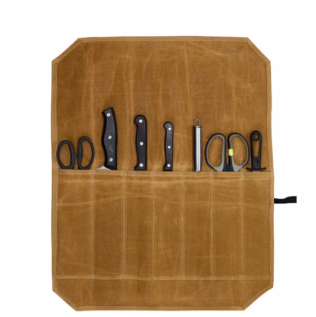 Outdoor Handmade Adjustable Detachable Shoulder Strap Easy Carrying Chef Knife Case Roll