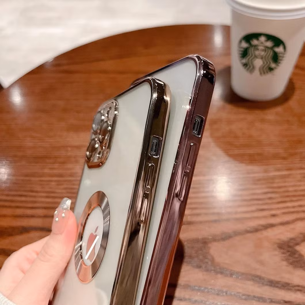 Make Your iPhone Look Fresh with This Transparent Black Flower Lens Phone Case!