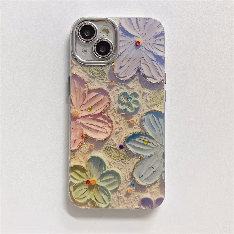 Blue Rhinestone Flower Phone Case for iPhone15 14promax 13PRO 12 11