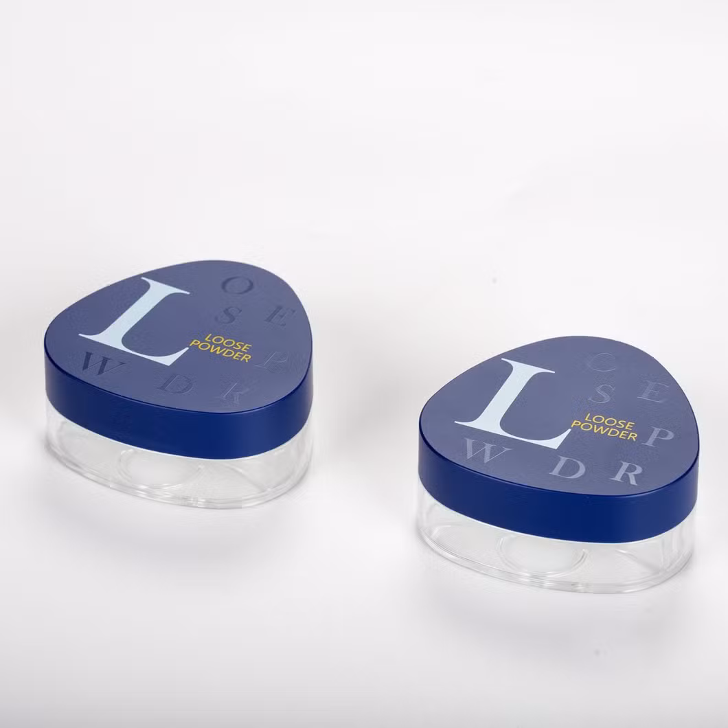 Factory Direct Triangular Blue Custom Logo Empty Loose Powder Case