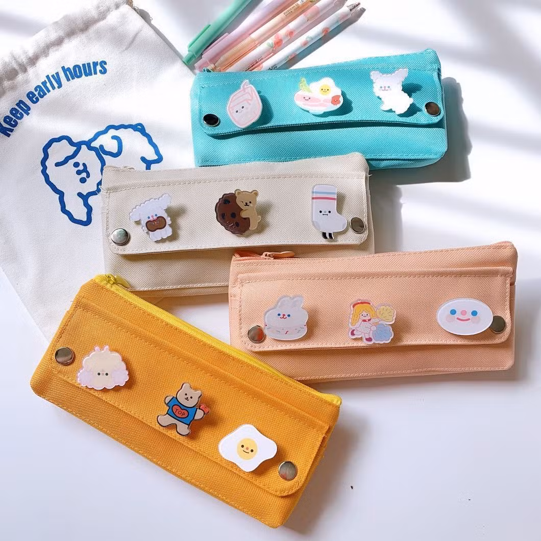 Wide Use Zipper Lovely Rectangular Pencil Bag Pencil Case for School & Office