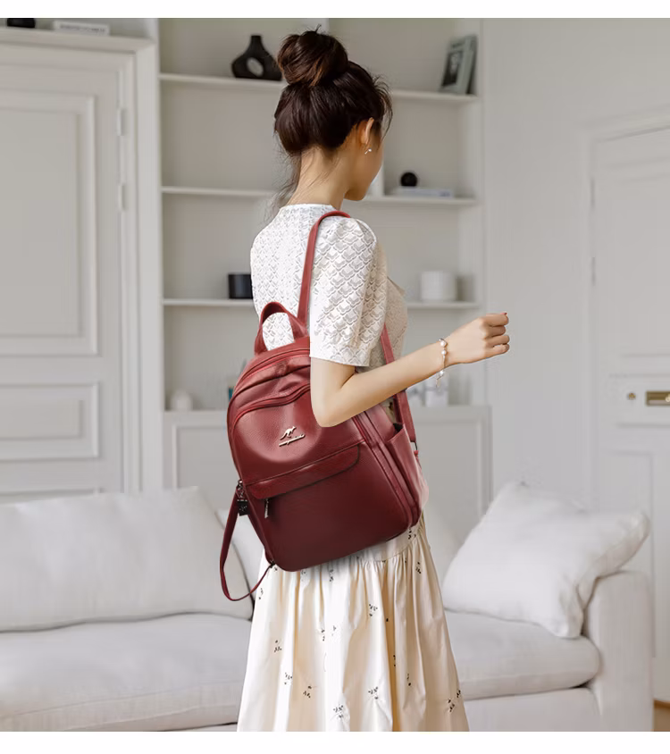 Wide Silver Morden Style Rucksack Hydration Backpack Ladies Back Bag