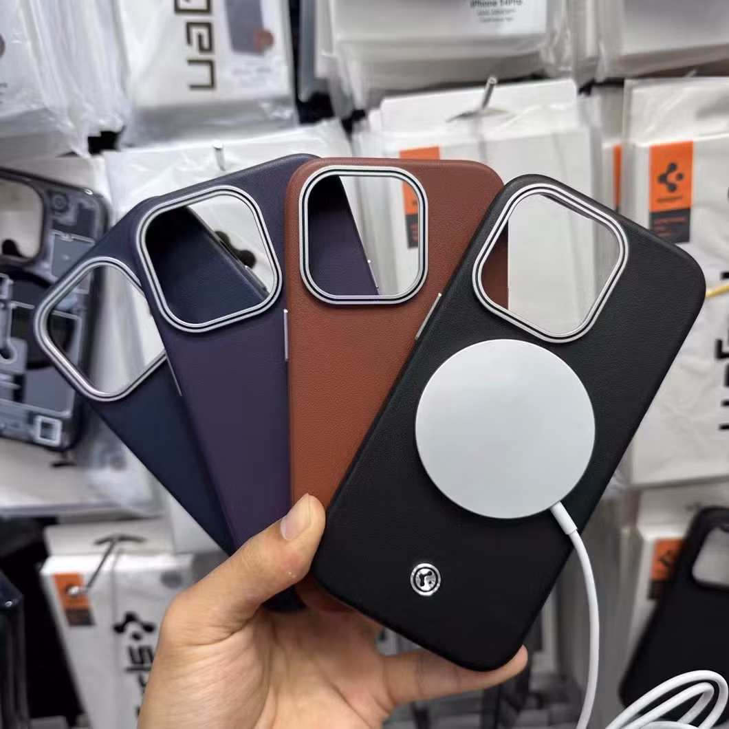 High Quality Mobile Phone Protective Case Spigen Enzo Business Style Leather Case Magnetic Suction