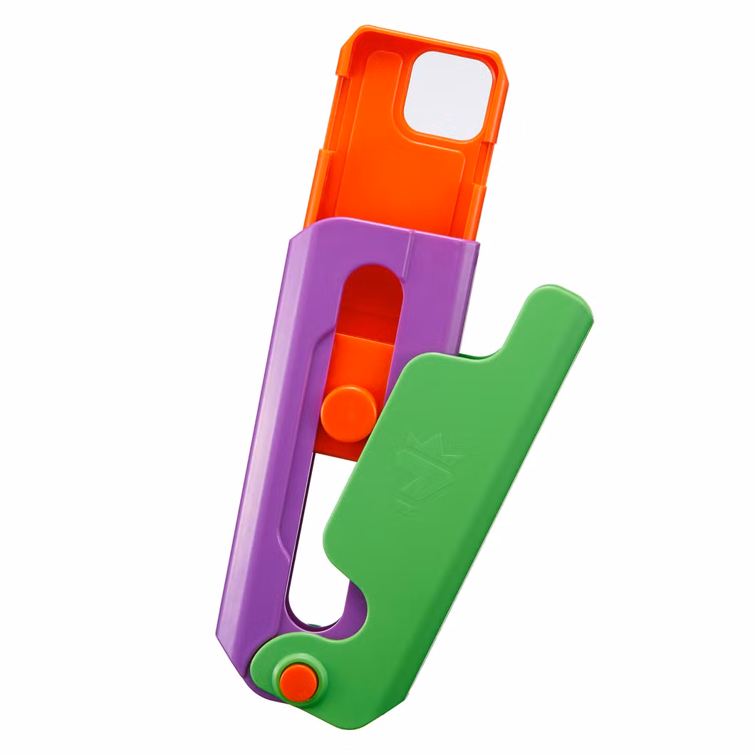 for iPhone 15 Plus Case Giant Carrot Knife ABS Phone Cover Stress Relieving Toy - Sky Blue+White