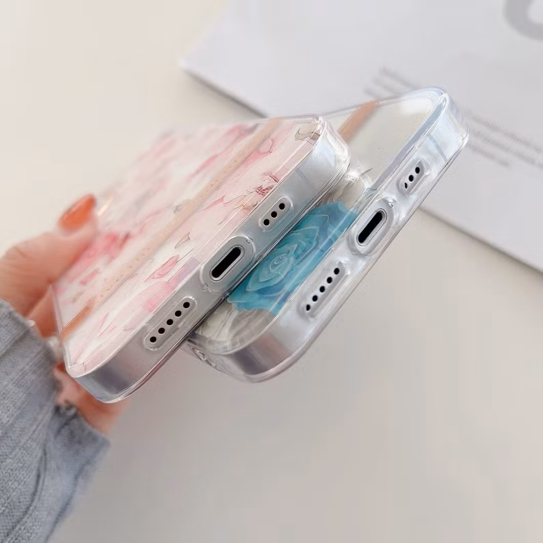 Customized IMD Electroplating Mobile Phone Case for Samsung A14 A34 A54 A73 A53 A23 S23 Ultra Hard PC Flower Leaves Back Cover