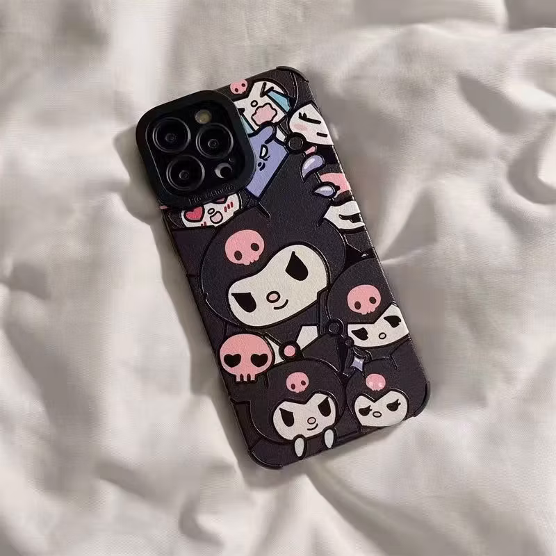 Imitation Leather Cartoon Kabi of The Planet Kulomi Phone Case for iPhone 13 14 15 Protective Cover Cheap