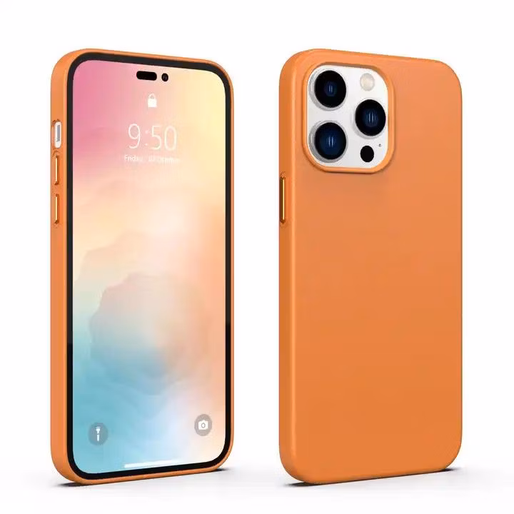 Official Logo Phone Case for iPhone 14/14 PRO/14 PRO Max Genuine Leather Case with Mag Magnetic Safe Case Pop up Animation Box Package
