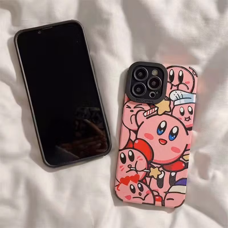 Imitation Leather Cartoon Kabi of The Planet Kulomi Phone Case for iPhone 13 14 15 Protective Cover Cheap
