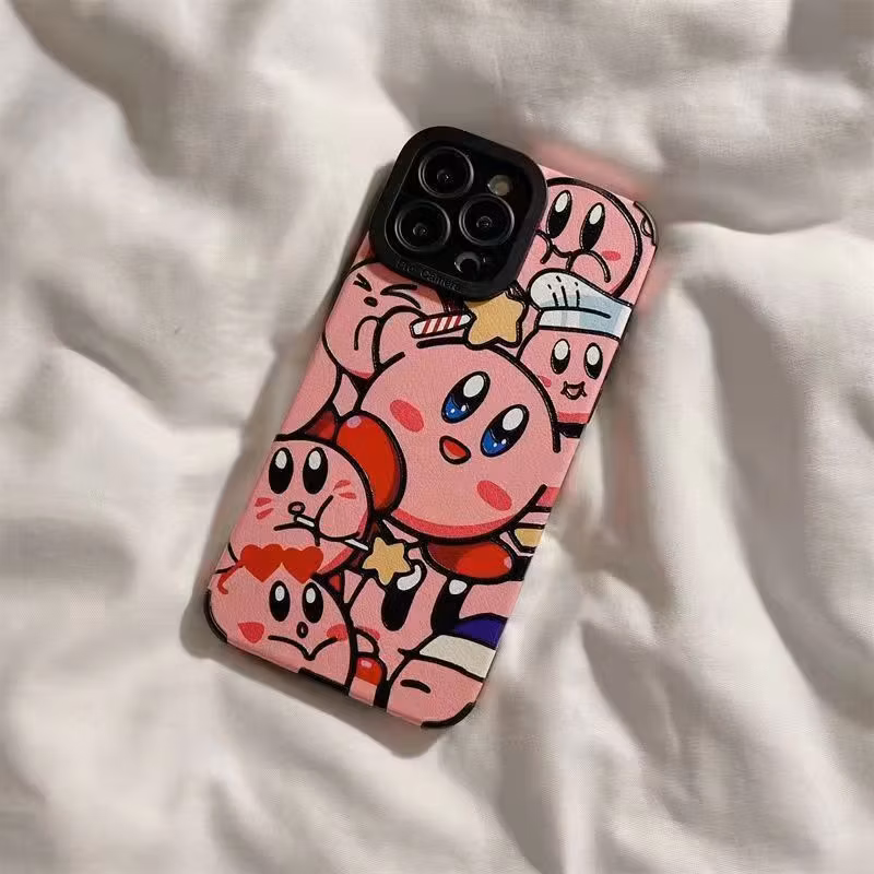 Imitation Leather Cartoon Kabi of The Planet Kulomi Phone Case for iPhone 13 14 15 Protective Cover Cheap
