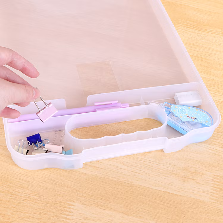 Paper Folder Document Organizer Plastic Clip Box A4 File Case with Handle