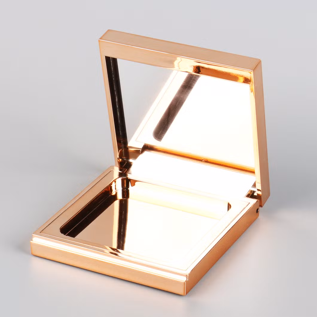 Multicapacity Golden Color Eye Cream Loose Powder Container Brush Unique Design Plastic New Compact Powder Case