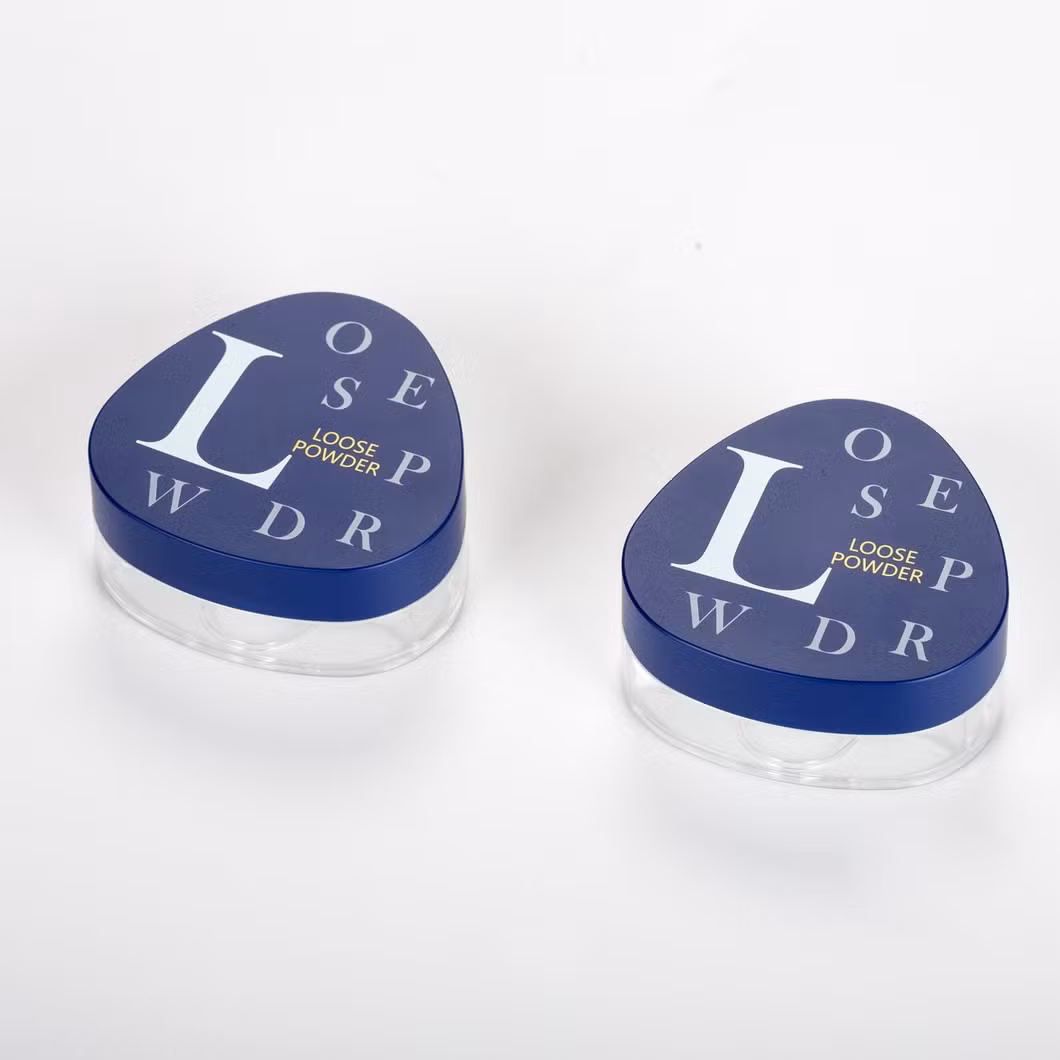 Factory Direct Triangular Blue Custom Logo Empty Loose Powder Case