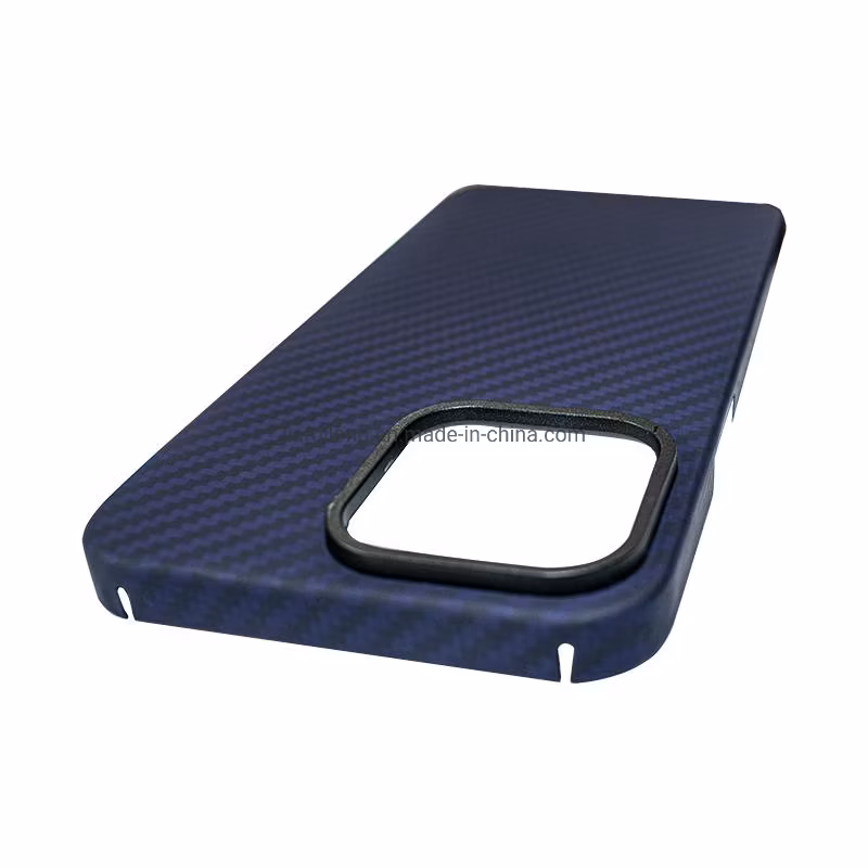 iPhone 14 PRO Max Mobile Phone Case Magsafe Carbon Fiber Fall Resistant Heat Dissipation Purple Coarse Lines Personality Phone Case