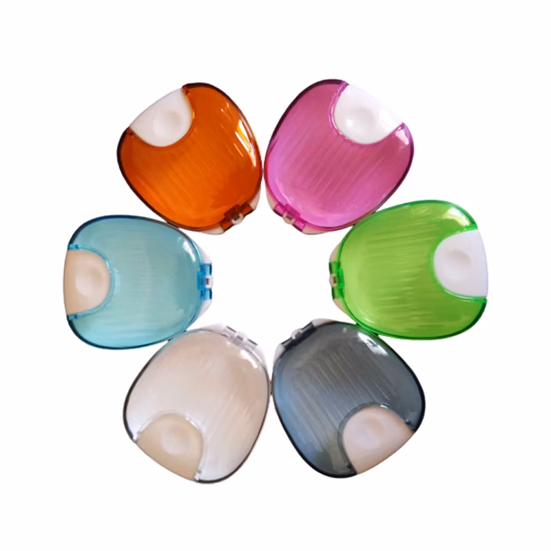Portable Blue Dental Orthodontic Braces Storage Case with Mirror for Travel