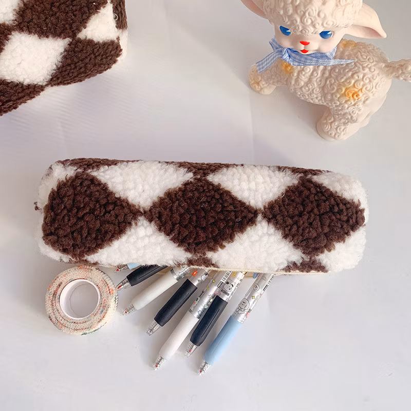 Promotional Flannel Zipper Originality Animal Pencil Bag Pencil Case for School & Office