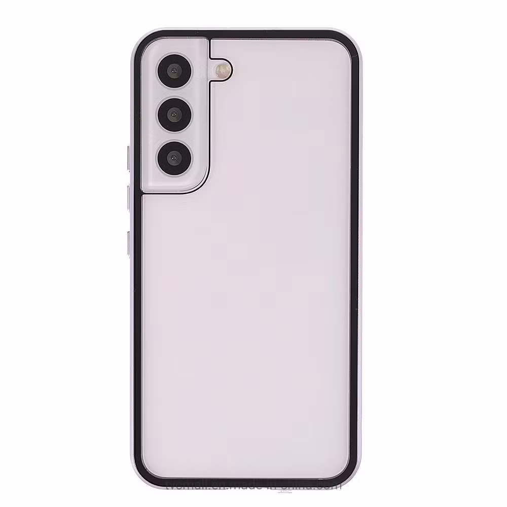for Samsung Galaxy S22 5g Double-Sided Tempered Glass Metal Frame Case with Lock 360-Degree Protection - Light Purple