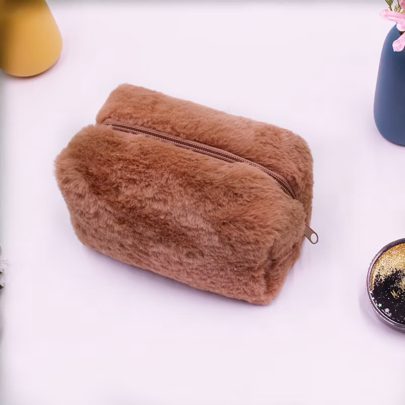 Cute Macaron Candy Colored Plush Pen Case Student Plush Pencil Case