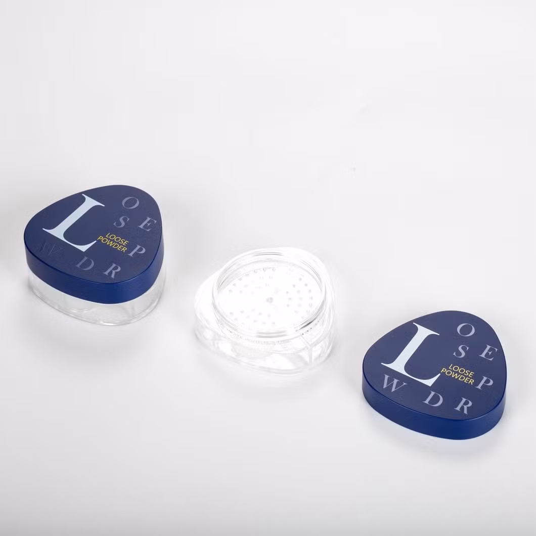 Factory Direct Triangular Blue Custom Logo Empty Loose Powder Case