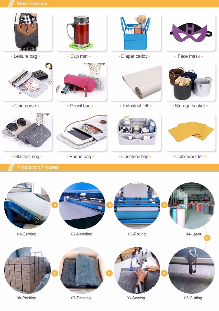 A4 Felt File Bags Decorative Felt Folder Case with Snap Closure