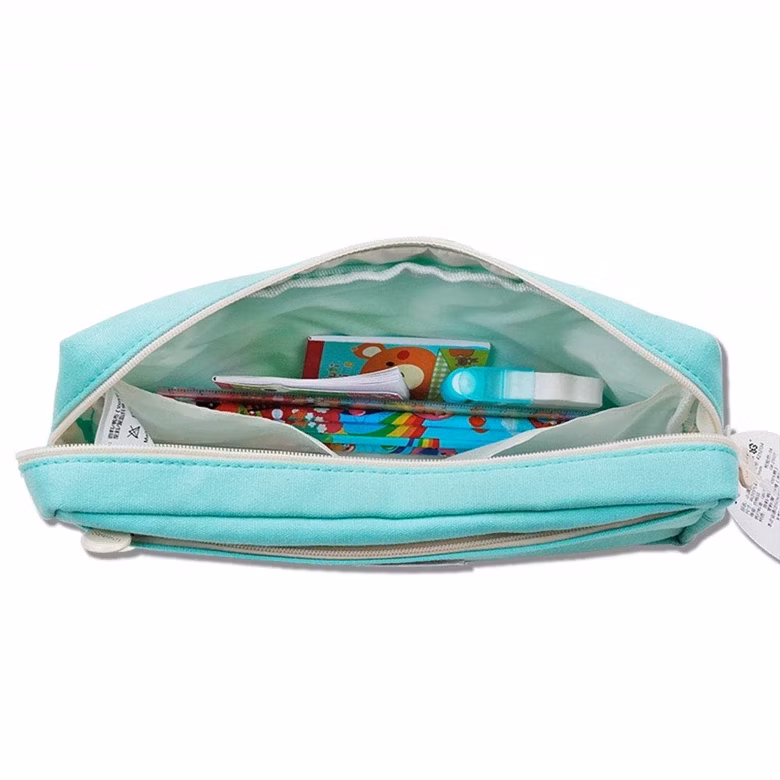 Canvas Classic Pencil Bag Zipper Storage Stationery Case