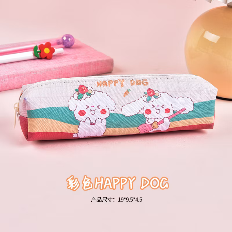 Cartoon Cute School Stationery Bag Kawaii Leather Pencil Pouch for Kids