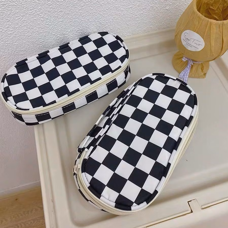 Custom Canvas Zipper Lovely Triangle Pencil Bag Pencil Case for Office