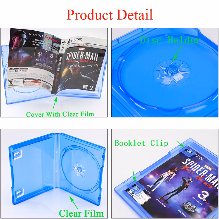 for Playstation 5 Translucent Blue Video Game PS5 Replacement Shell Storage Case