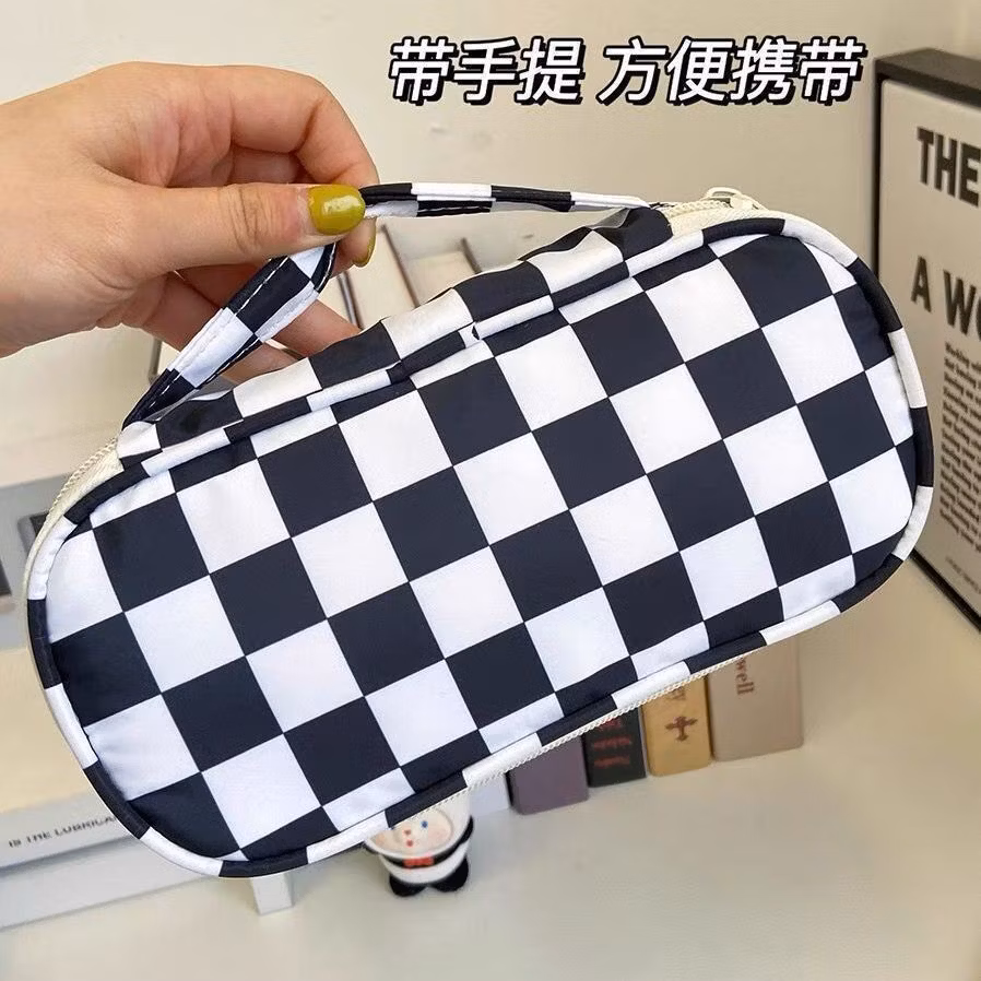 Custom Canvas Zipper Lovely Triangle Pencil Bag Pencil Case for Office