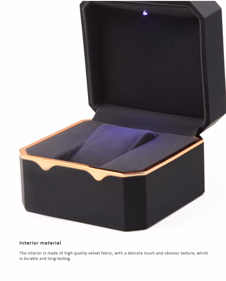 Custom Logo LED Light Watch Roll up Luxury Genuine Leather 1 Slot Watch Case Gift Packaging Case Watch Storage Case