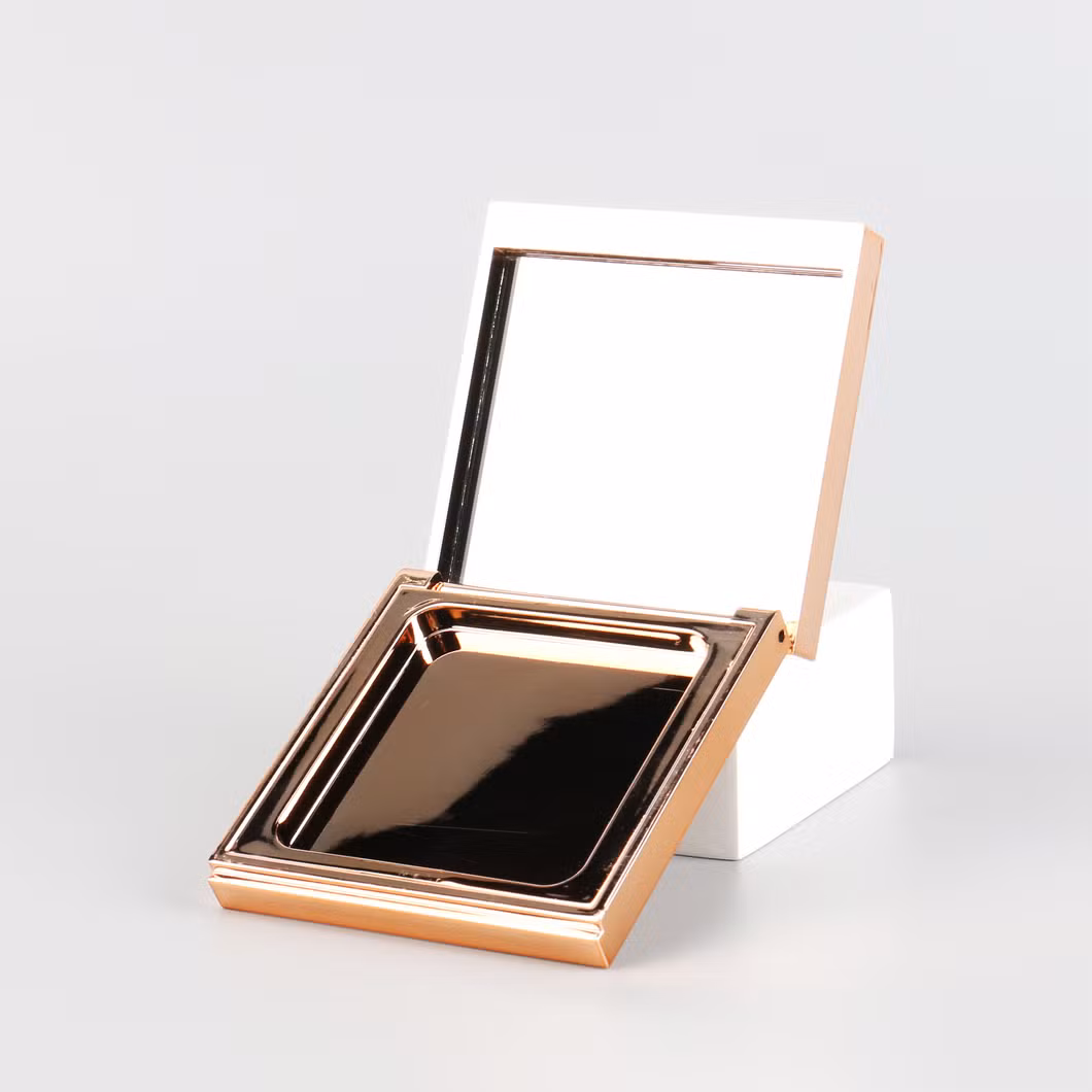Multicapacity Golden Color Eye Cream Loose Powder Container Brush Unique Design Plastic New Compact Powder Case