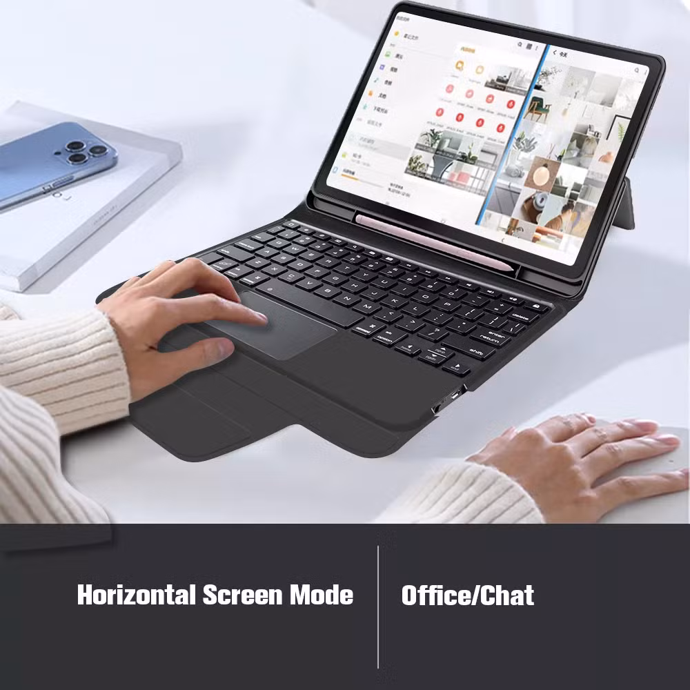 Bluetooth Keyboard Case for Samsung Galaxy Tab S6 Lite 2022 Touchpad Keyboard Leather Case