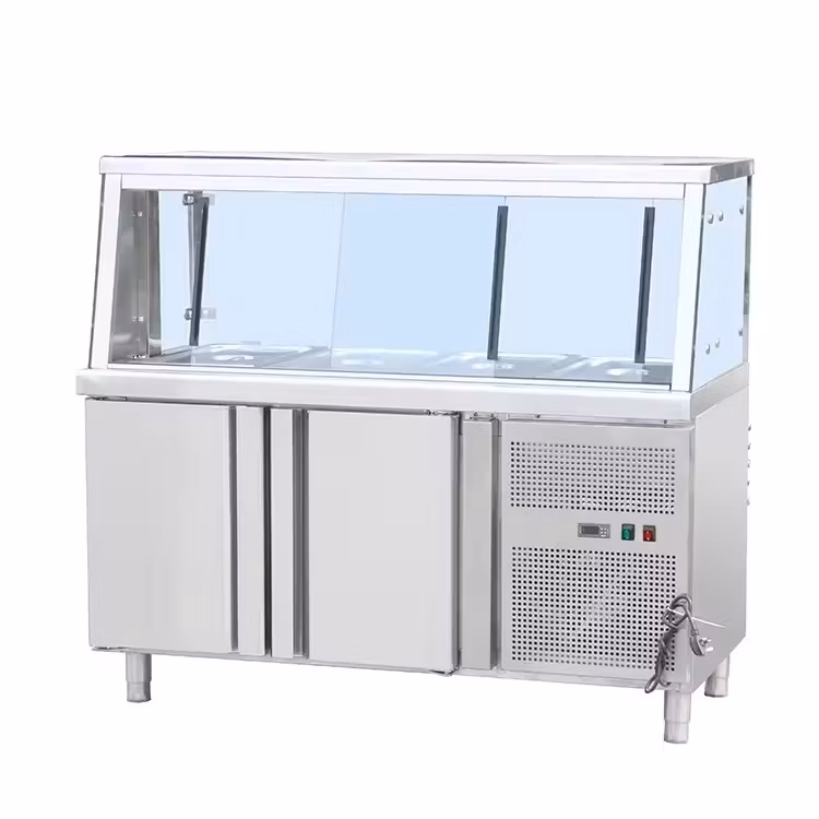 Elegant Wooden-Framed Pastry Display Case