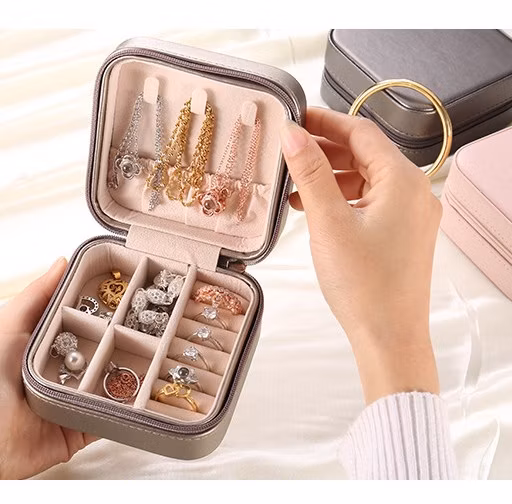 Elegant Square Necklaces Jewelry Box Earring Case Jewelry Organizer