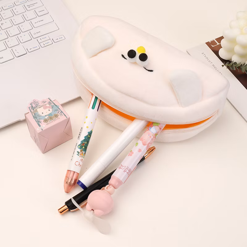 Factory Price Flannel Zipper Fashion Rectangular Pencil Bag Pencil Case for School & Office