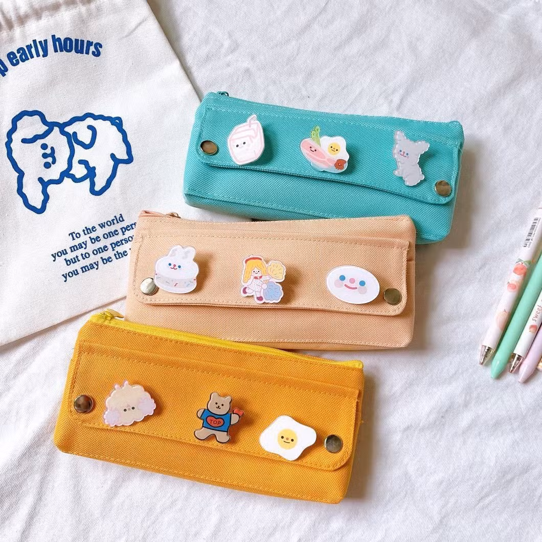 Wide Use Zipper Lovely Rectangular Pencil Bag Pencil Case for School & Office