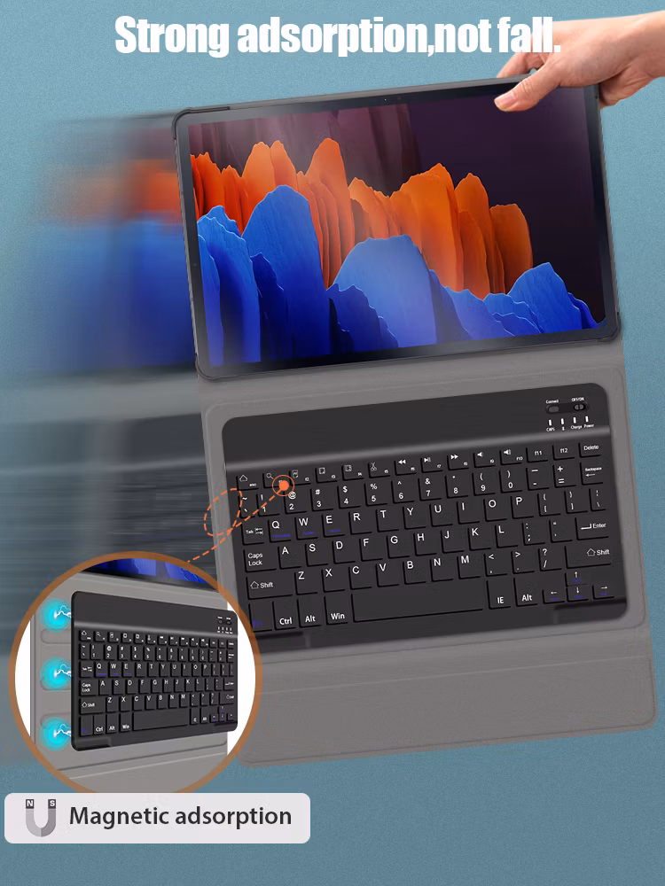 Bluetooth Keyboard Case for Samsung Galaxy Tab S7 Plus Tablet Case 2020 12.4 Inch T970 T975 Manufacture Wholesales