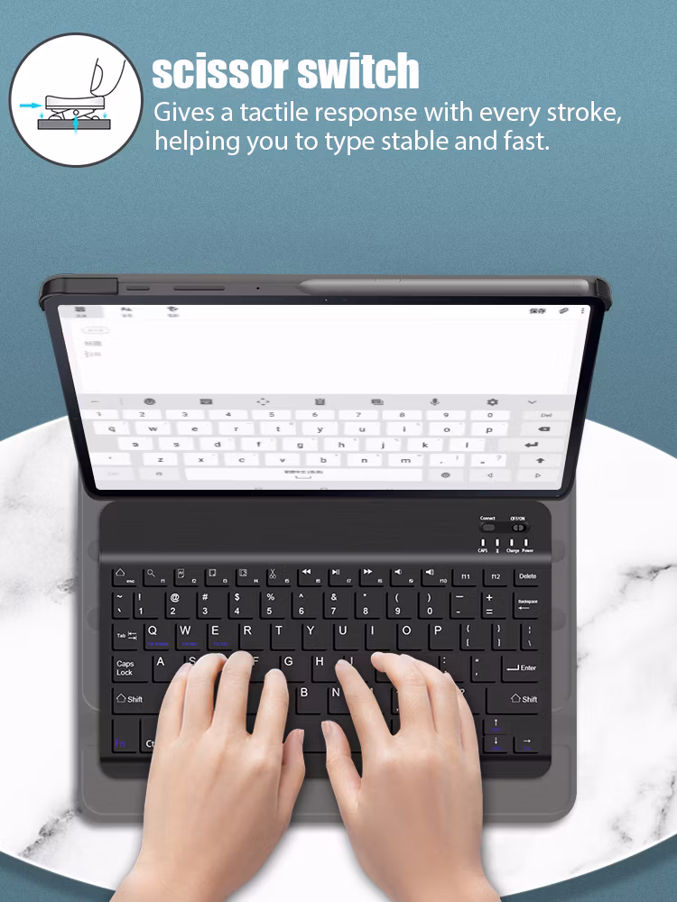 Bluetooth Keyboard Case for Samsung Galaxy Tab S7 Plus Tablet Case 2020 12.4 Inch T970 T975 Manufacture Wholesales