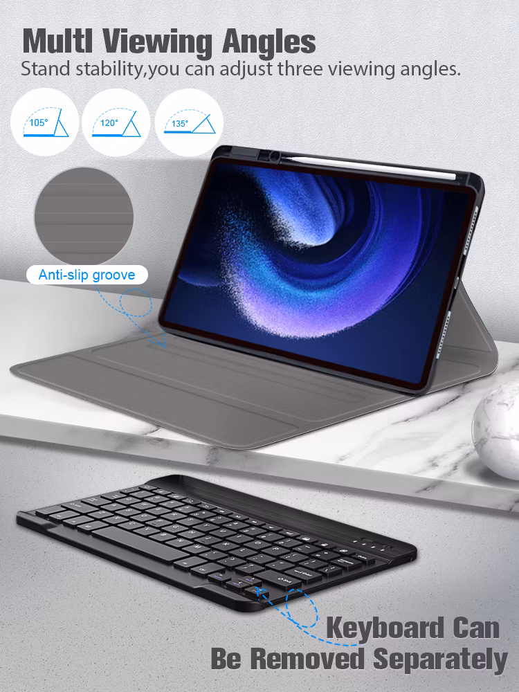Wireless Keyboard Tablet Leather Case for Xiaomi Pad 6 6PRO 11inch