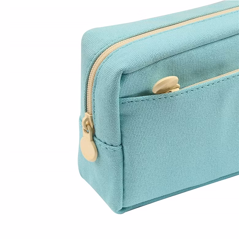 Canvas Classic Pencil Bag Zipper Storage Stationery Case