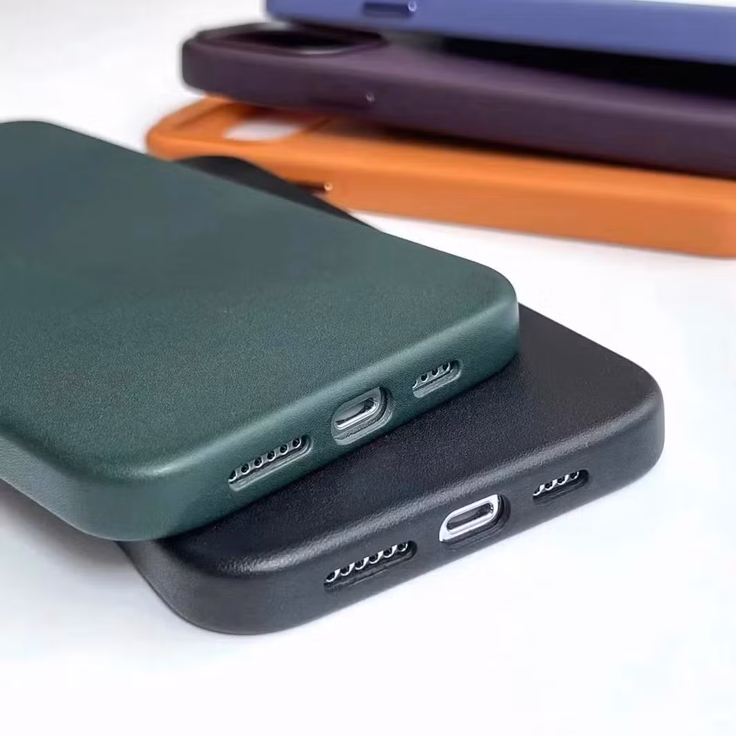 Official Logo Phone Case for iPhone 14/14 PRO/14 PRO Max Genuine Leather Case with Mag Magnetic Safe Case Pop up Animation Box Package