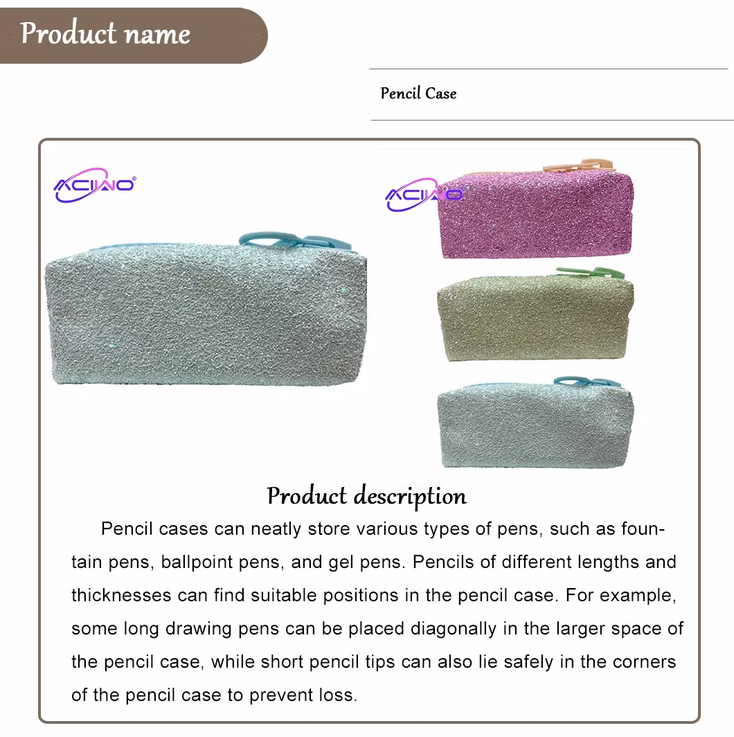 School Supplies Shiny Pencil Case Student Minimalist Stationery Box Large Capacity Pencil Box (10079)