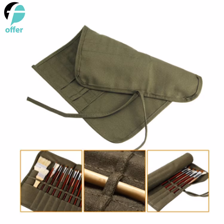 30 Slots Roll up Canvas Oil Paint Brush Bag Case Holder