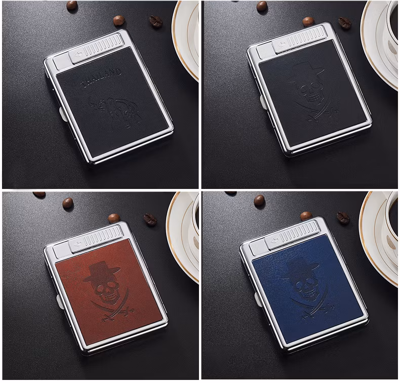 Elegant Cigarette Case Vintage with USB for King Size′s Cigarette