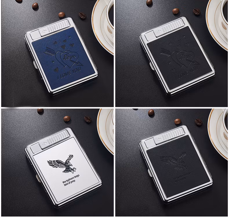 Elegant Cigarette Case Vintage with USB for King Size′s Cigarette